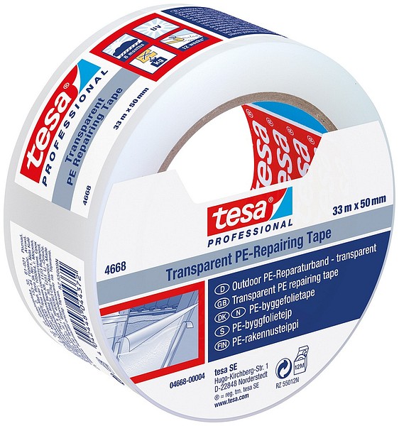 Tesa 4668 50mm/33m PE tape 18 roll/box, clear repair tape