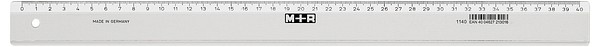 Ruler 40cm clear plastic 10 pcs/box
