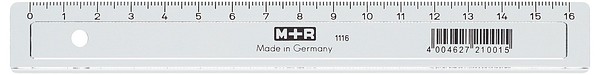 Ruler 16cm clear plastic 20 pcs/box