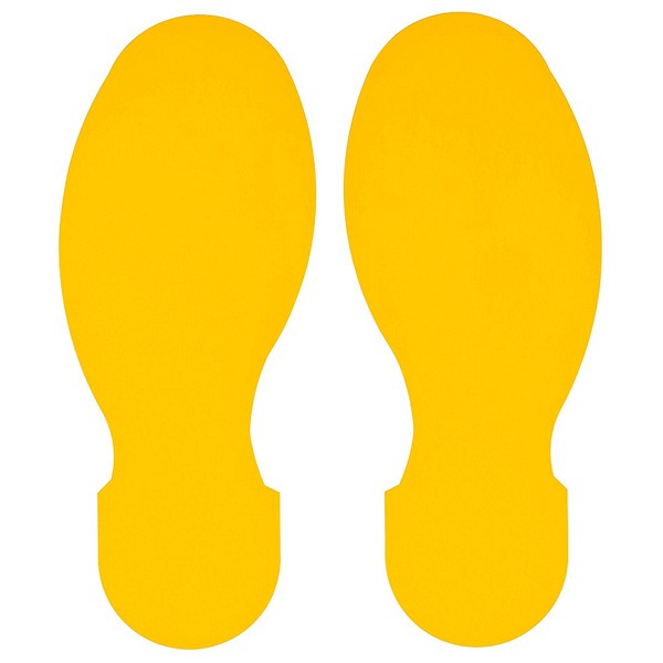 Floor-marking tape 88.90mmx254mm Brady 104409 footsteps, yellow