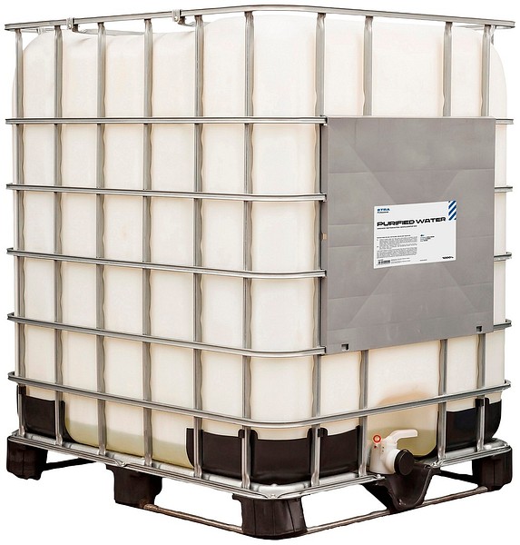 Etra Batterivatten 1000L demineraliserat vatten IBC-cont.