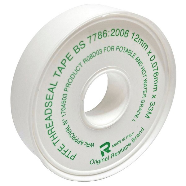 Kierretiivistysteippi 12mm/33m PTFE 0,076mm 70rll/ltk yleiskäyttöön