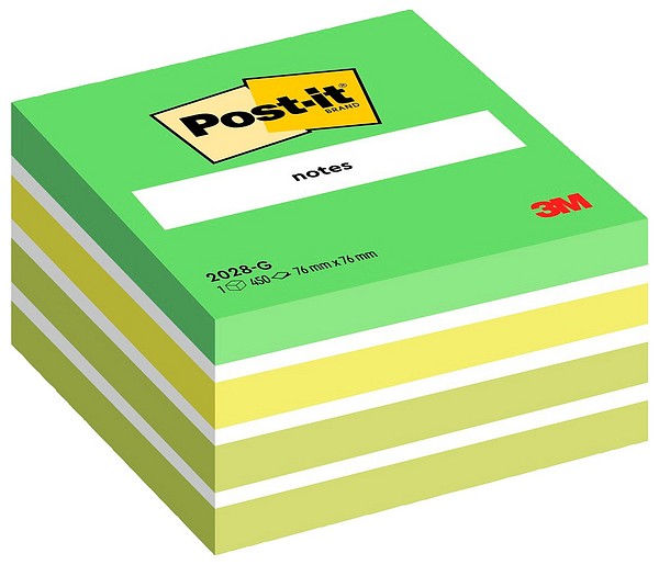 Post-it lapp 76 mm x 76 mm Grön, 450st/nyp, 1 nyp/förp