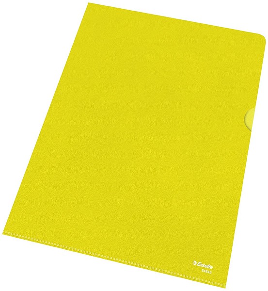 Esselte plastficka A4 gul 115my, 100 st/förp