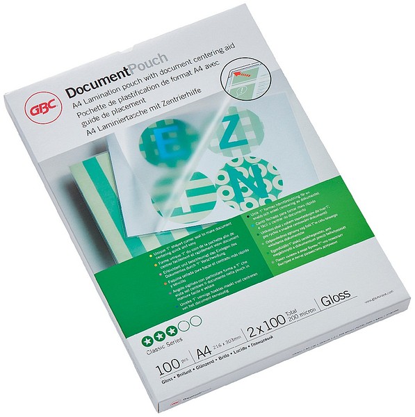 Laminat. pouch GBC A4 100my/100pcs clear, 216mmx303mm