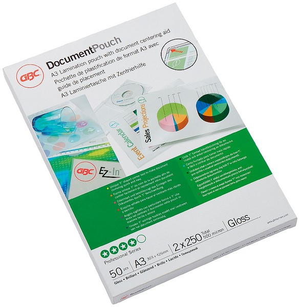 Laminating pouch GBC A3 250my/50pcs clear, 303mmx426mm