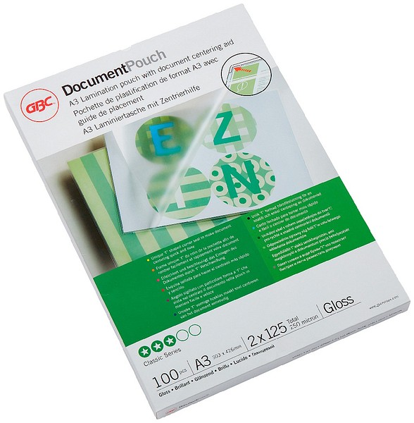Laminat. pouch GBC A3 125my/100pcs clear, 303mmx426mm