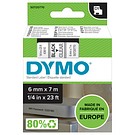DYMO D1 6mmx7m svart/transparent