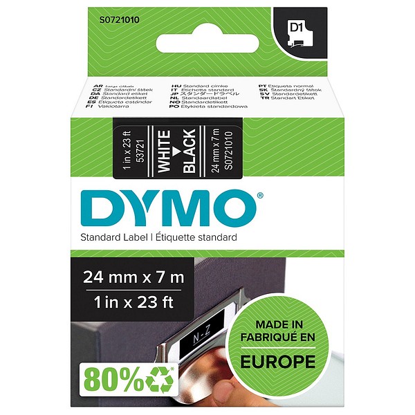 DYMO D1 24mmx7m vit/svart S0721010 standardtejp