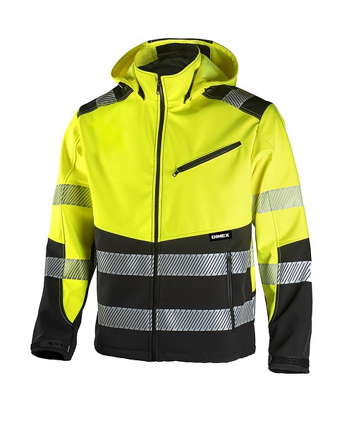 Softshell jacket DIMEX Turva 6099 L HV yellow EN ISO 20471 cl 2