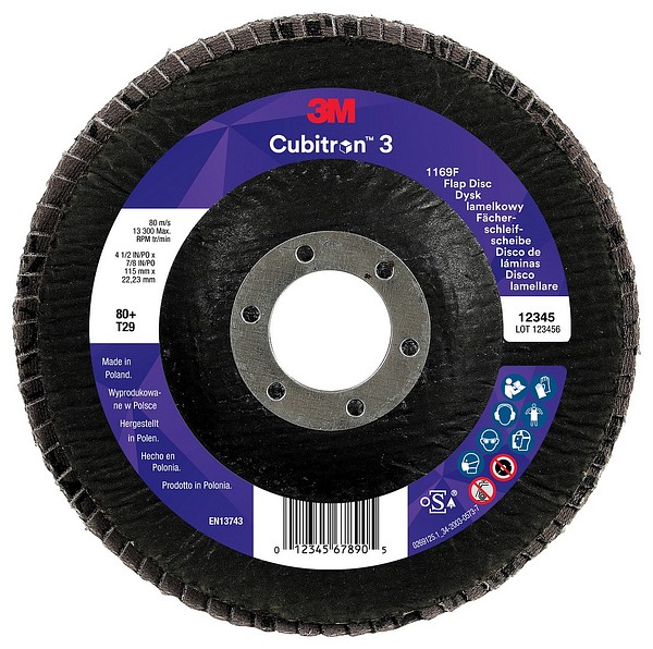 Lamellilaikka 1169F T29 115x22 80+ 3M 7100379231 viistetty Cubitron 3