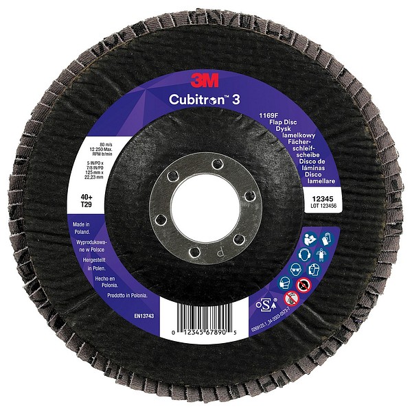 Lamellskiva 1169F T29 125x22 40+ 3M 7100379743 avfasad Cubitron 3