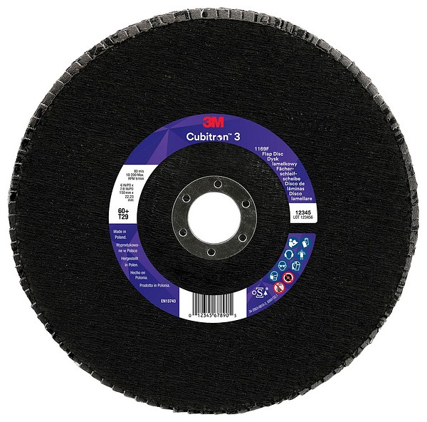 Flap wheel 1169F T29 150x22 60+ 3M 7100379770 conical Cubitron 3