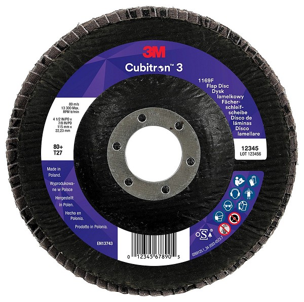Lamellilaikka 1169F T27 115x22 80+ 3M 7100379600 suora Cubitron 3