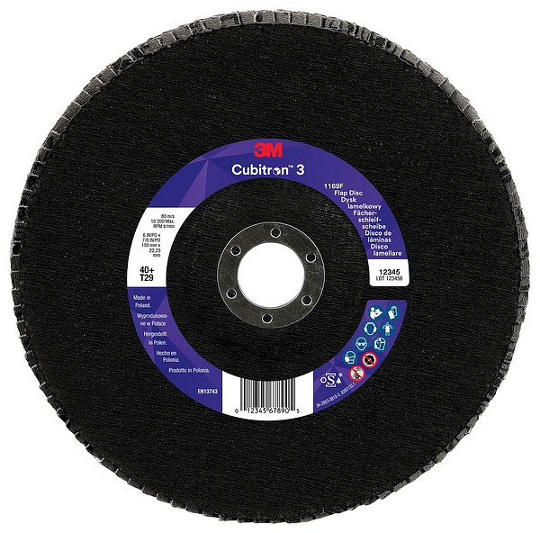 Flap wheel 1169F T29 150x22 40+ 3M 7100379505 conical Cubitron 3