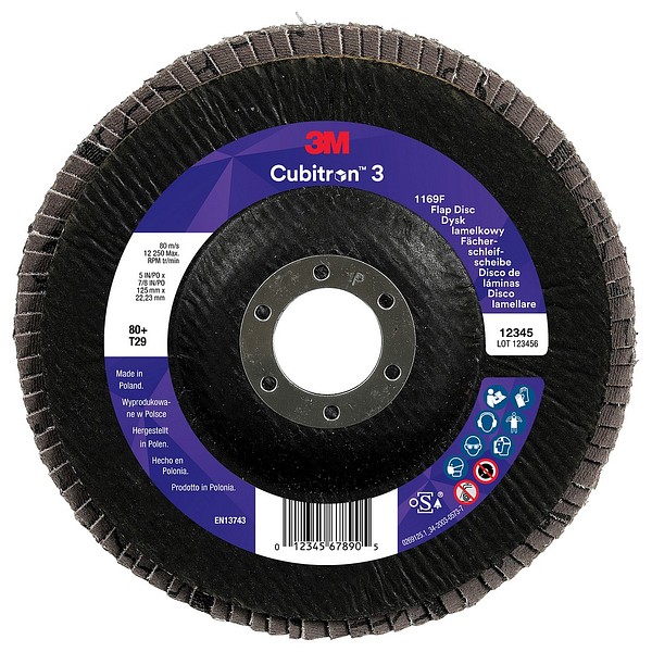 Lamellilaikka 1169F T29 125x22 80+ 3M 7100379232 viistetty Cubitron 3