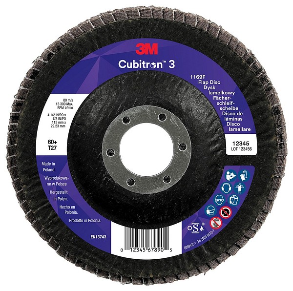 Lamellskiva 1169F T27 115x22 60+ 3M 7100379795 rak Cubitron 3