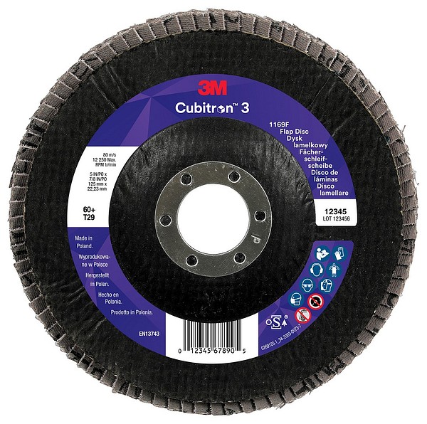 Lamellilaikka 1169F T29 125x22 60+ 3M 7100379654 viistetty Cubitron 3