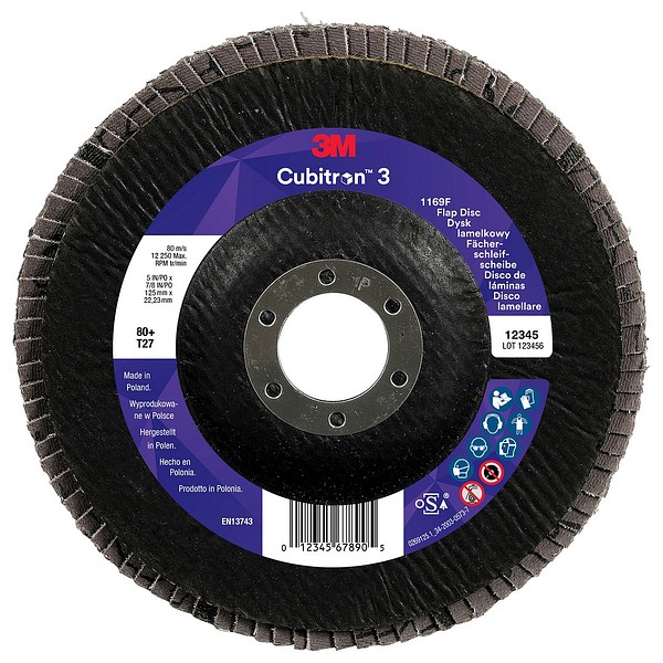 Lamellilaikka 1169F T27 125x22 80+ 3M 7100379211 suora Cubitron 3
