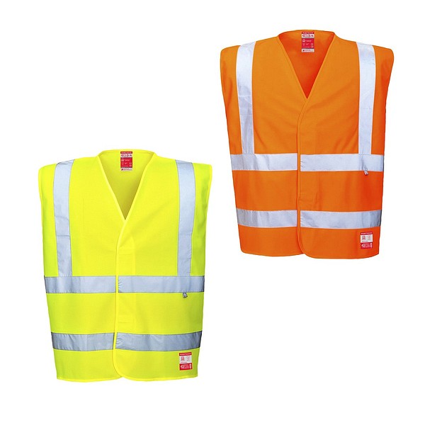 Skyddsväst PORTWEST FR71 2XL/3XL HV orange brandskyddad antistatisk