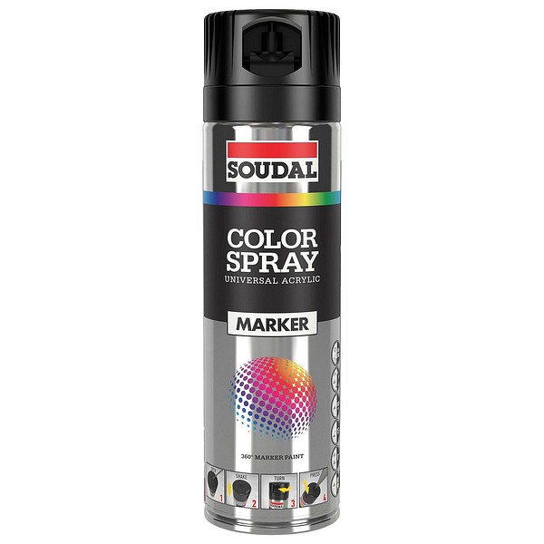Soudal Color Spray Marker black 160876 marking paint 500ml black
