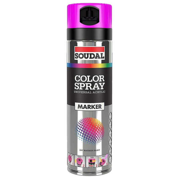 Soudal Color Spray Marker Fluo fuks 160874 merkintämaali 500ml
