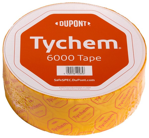 Tychem 6000 kemisk barriärtejp 50 mm x 50 m, gul, 12 rullar/låda