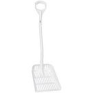 Ergonomic shovel with drain holes