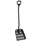 Ergonomic shovel with drain holes