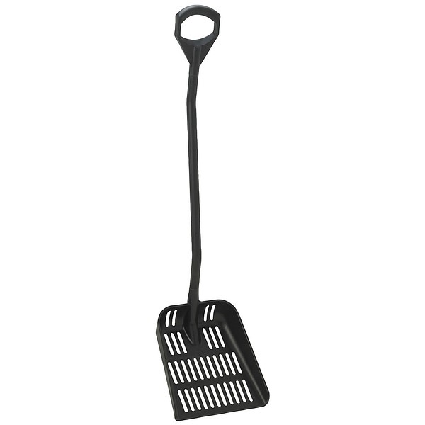 Ergonomic shovel with drain holes 56049 380x340mm 90mm Black