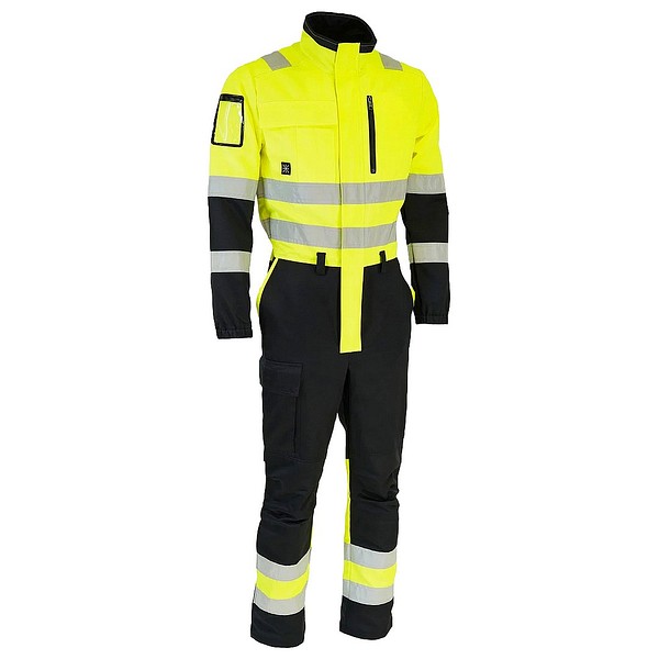 Skyddscoverall DIMEX 6211Y L HV gul/svart EN20471 KL3