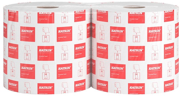 Katrin Industrial Towel L 370m 98545 White 2ply 930 sh 2 rll/ sack