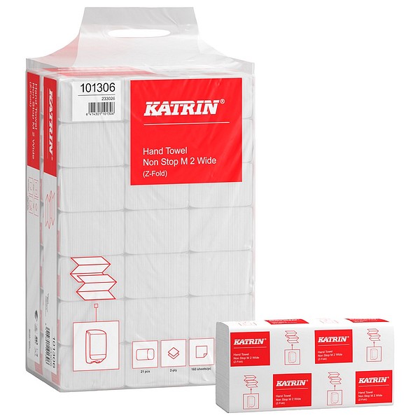 Katrin Käsipyyhe Leveä 3360 arkkia 101306 Non Stop Z-taitto 21pkt/säk
