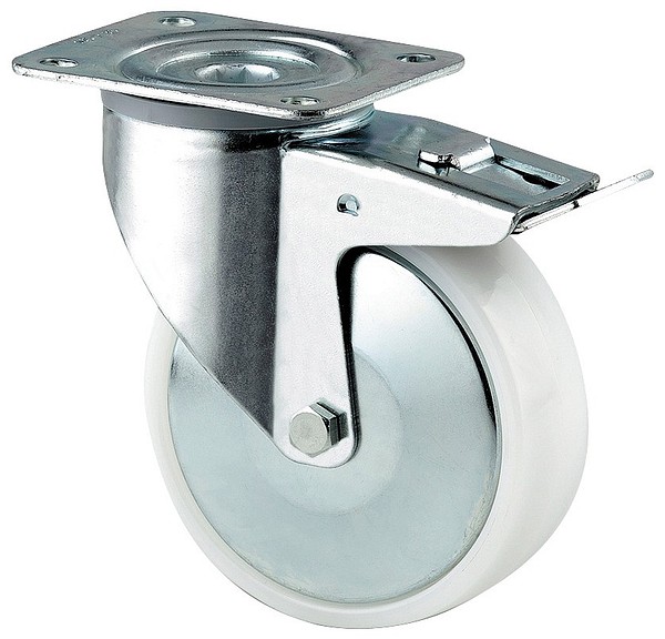Swivel castor 200mm with plate Tente 3477UOH200P63 with brake