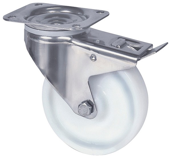 Swivel castor 200mm with plate Tente 8477UOO200P63 with brake