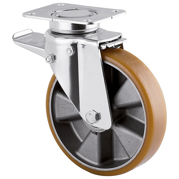 Swivel castor 200mm with plate Tente 3642ITP200P63 with brake