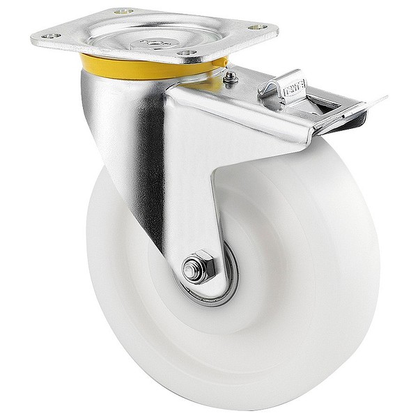 Swivel castor 125mm with plate Tente 4687TOP125P63 with brake