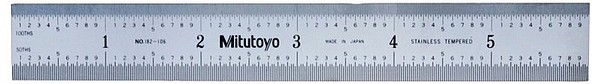 Stållinjal 150mm x 0,75'' x 1,2mm Mitutoyo 182-106
