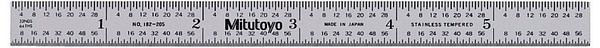 Stållinjal 150mm x 0,5'' x 0,4mm Mitutoyo 182-205