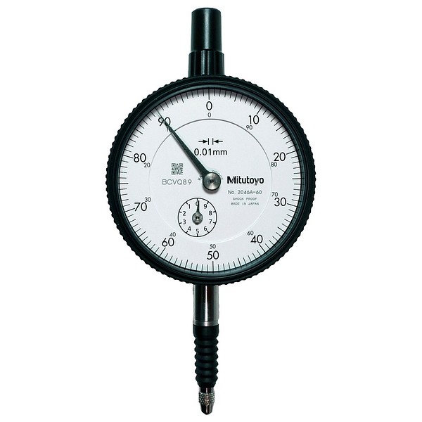Mätklocka 0-10mm 0,01mm platt Mitutoyo 2046AB-60