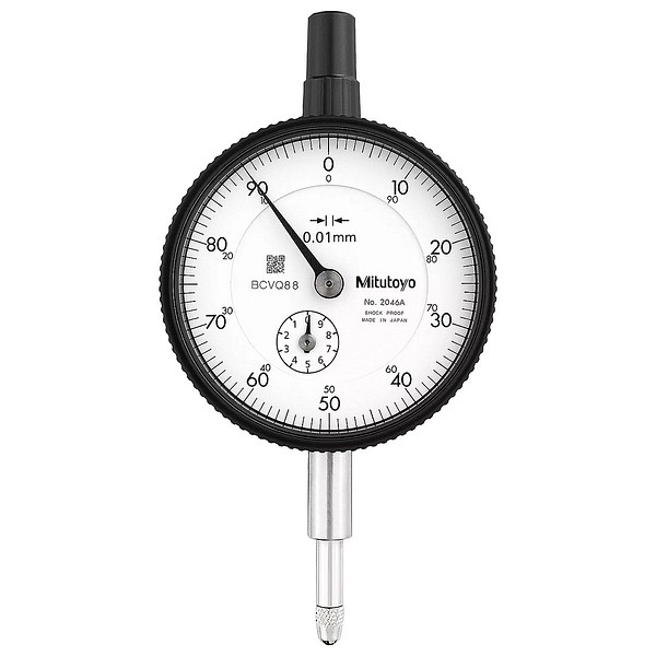 Mätklocka 0-10mm 0,01mm platt Mitutoyo 2046A-11