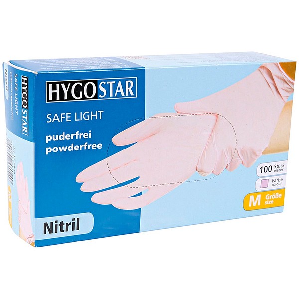 Nitrilhandske Safe Light Pink, L rosa, 100 st/förp, 0,07 mm, 240 mm