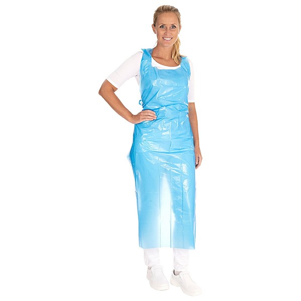 Förkläde HYGOSTAR PE 750x1400x0,033 blå 50 st/förp, 10 förp/låda
