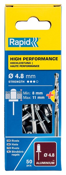 Rivet Rapid 4.8x14mm H.perf Rapid R5000389