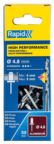 Rivet Rapid 4.8x12mm H.perf Rapid R5000388