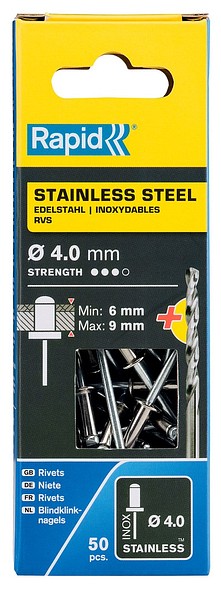 Rivet Rapid 4.0x12mm RST 50pcs Rapid R5000394