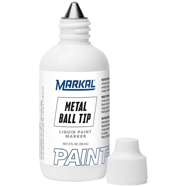 Markal Metal Ball Tip färgpenna 12st/låda, vit, kulspets