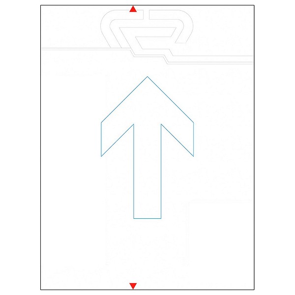 Schablon Pil 200 mm Skylt 200mm, bas 300x400mm