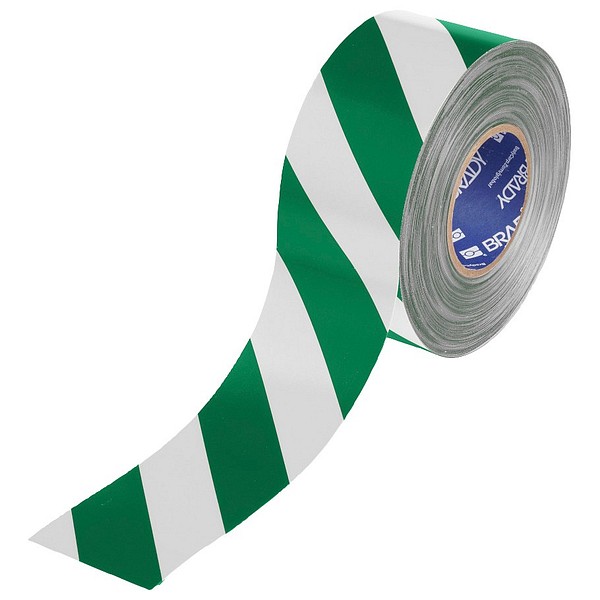 Toughstripe MAX 76mm/30.48m green/white floor marking tape