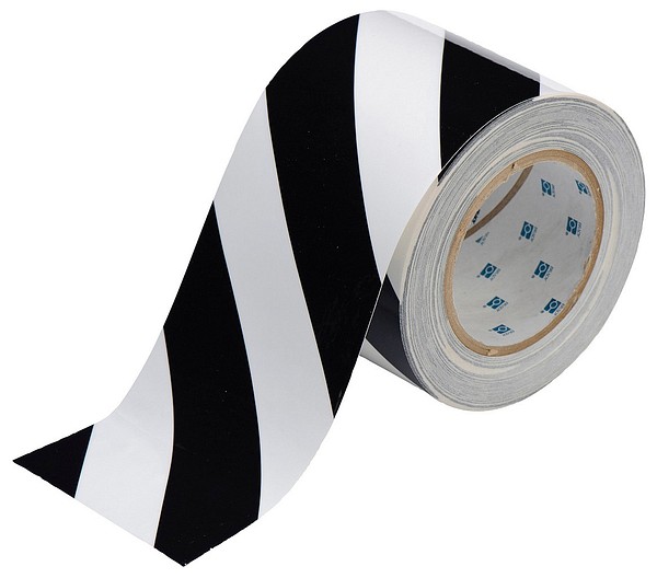 Toughstripe Cold 101.60mm/30.48m black-white marking tape